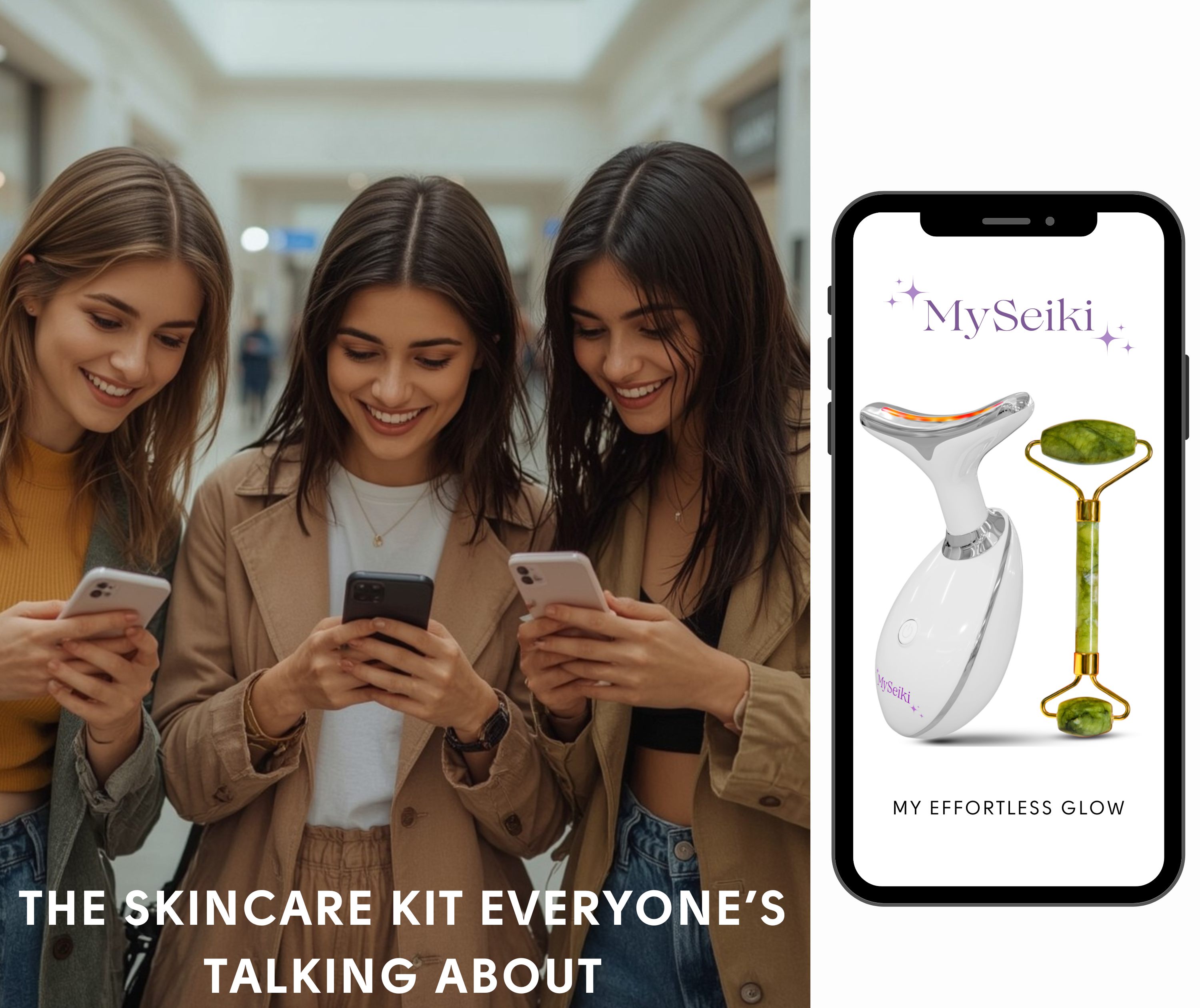 7 LED Light Face & Neck Sculpting Beauty Massager with Jade Roller, Travel Case and Soft Cloth